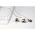 Factory direct new 925 sterling silver jewelry set heart-shaped bracelet necklace gold-plated earrings